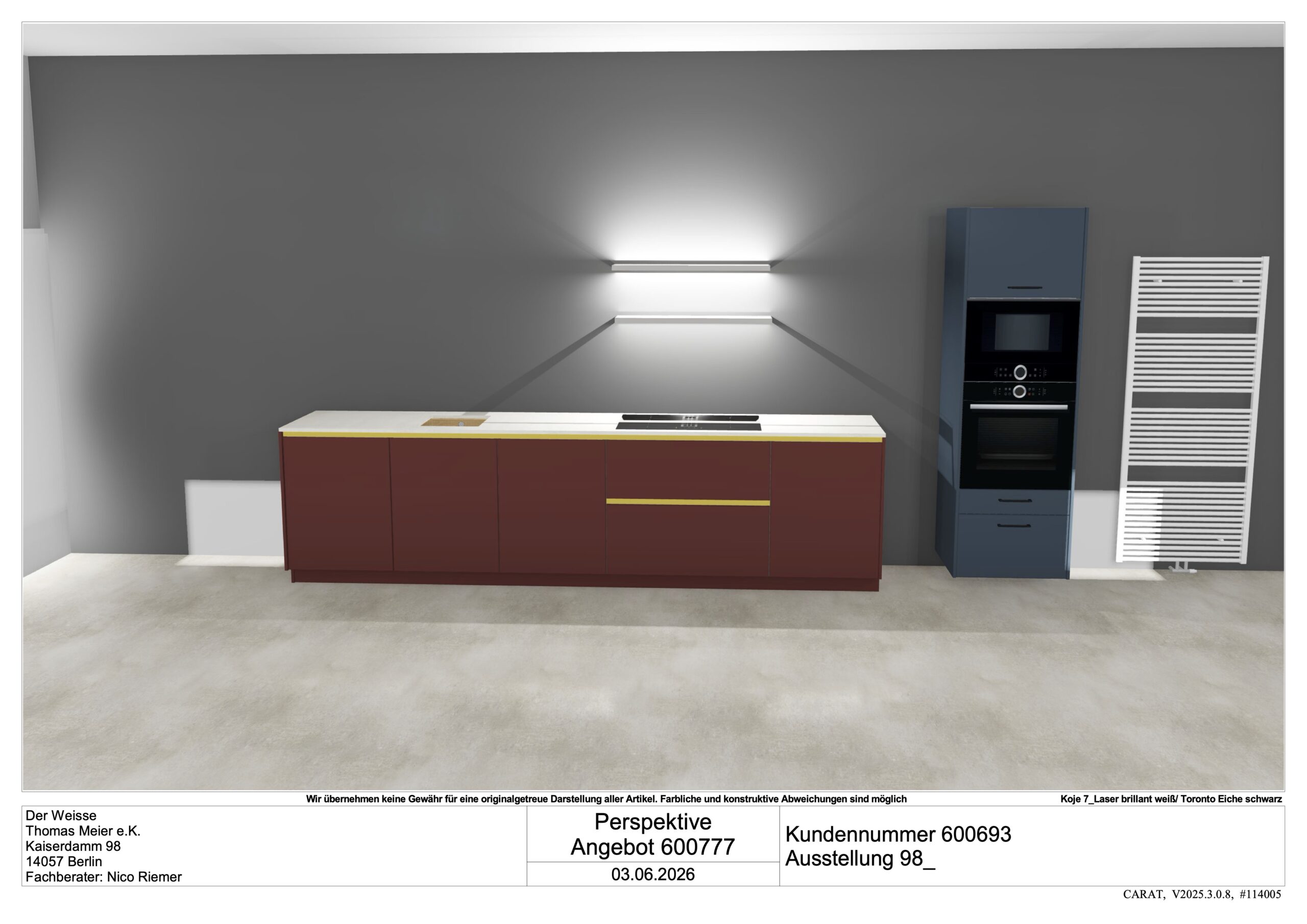 Nobilia Design-Küche „Easytouch“ – Rostrot mit Quarzstein – Bild 4