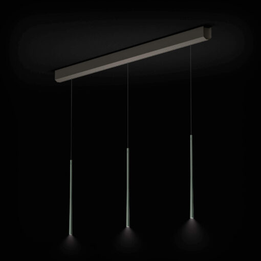 BORA Stars Pendelleuchte 3-fach linear moosgrün