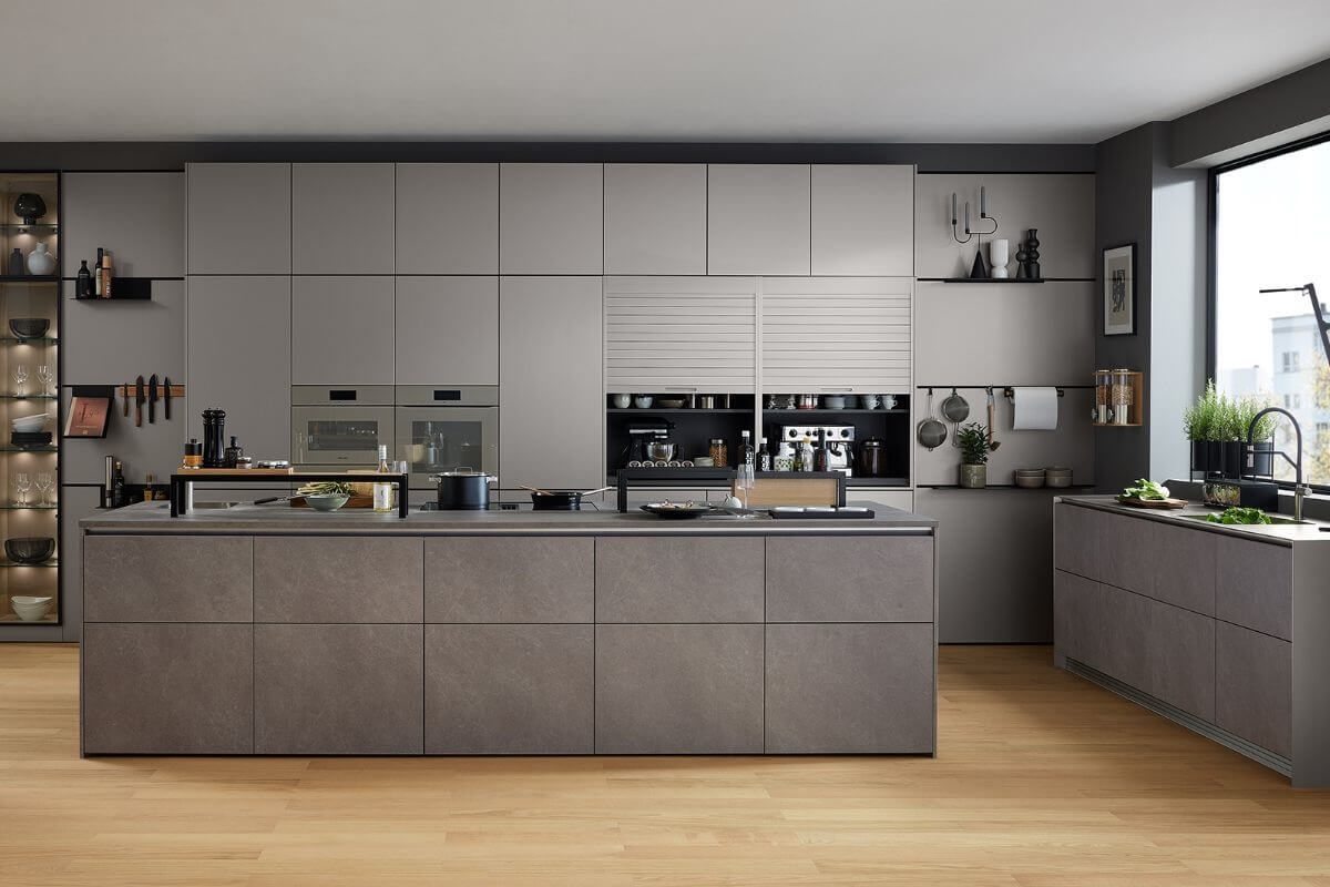 Ballerina Design Inselküche Sandstein