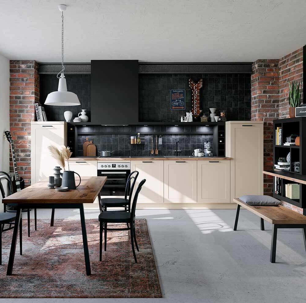 Elementa Landhaus Küchenzeile magnolia matt