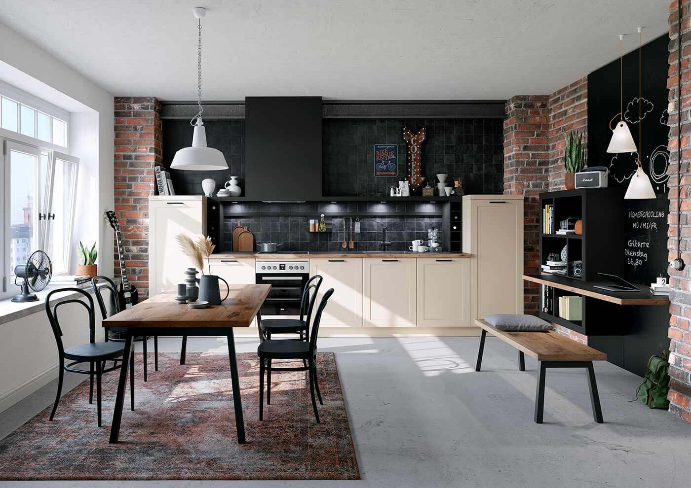 Elementa Landhaus Küchenzeile magnolia matt