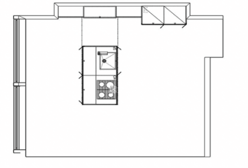 Grundriss Häcker L-Küche Kristallweiß