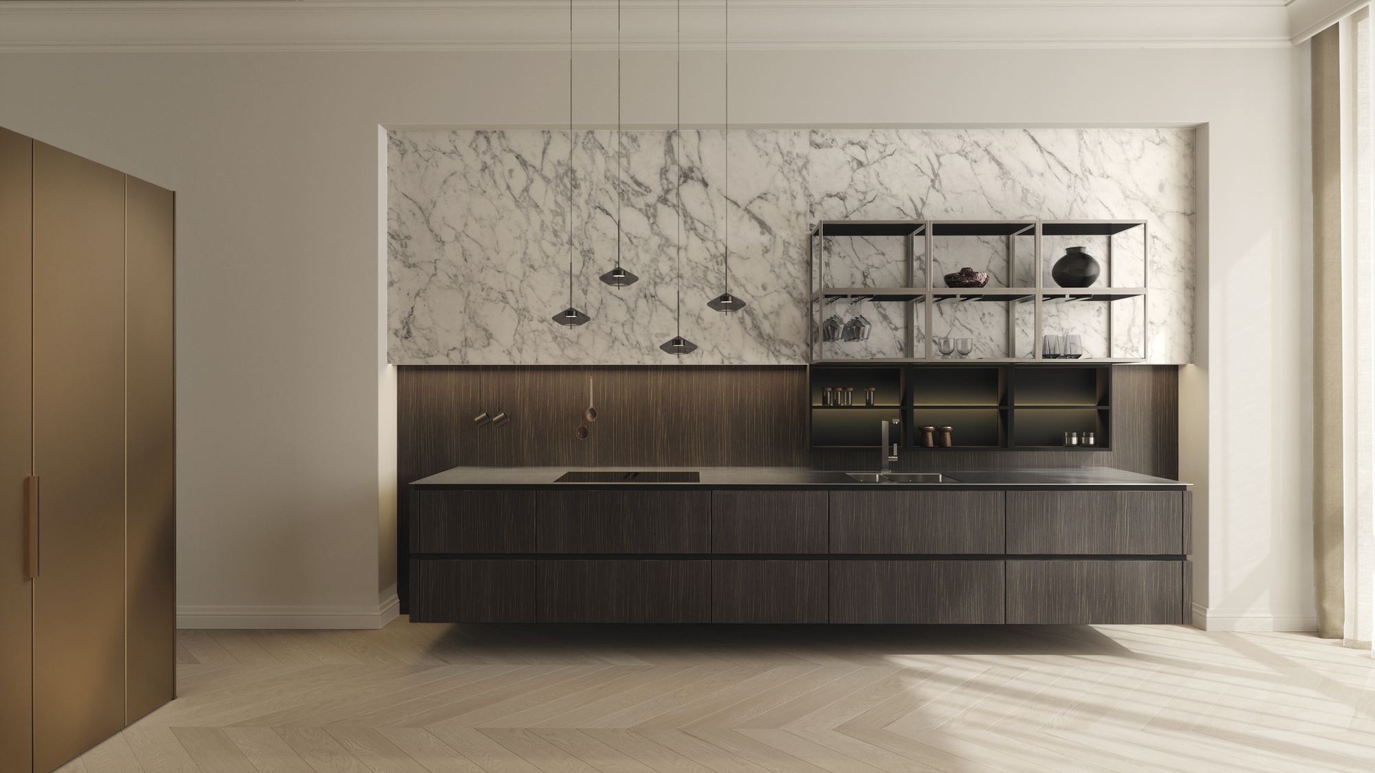 Häcker Neuheiten 2027: Furnierfront AV 6070 Blackwood in systemat