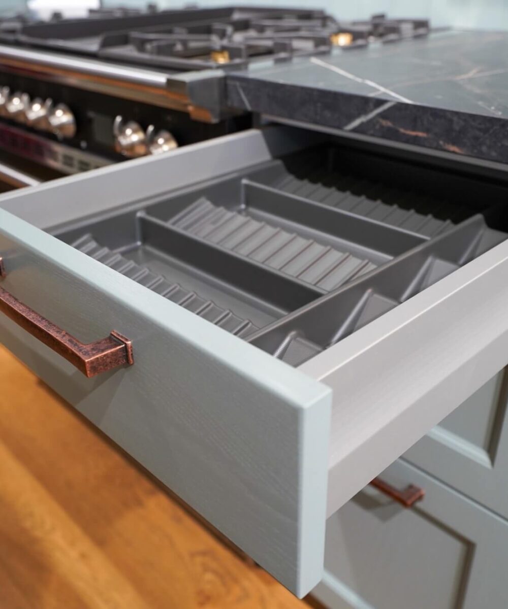 Häcker Bristol Landhausküche Grün Schublade