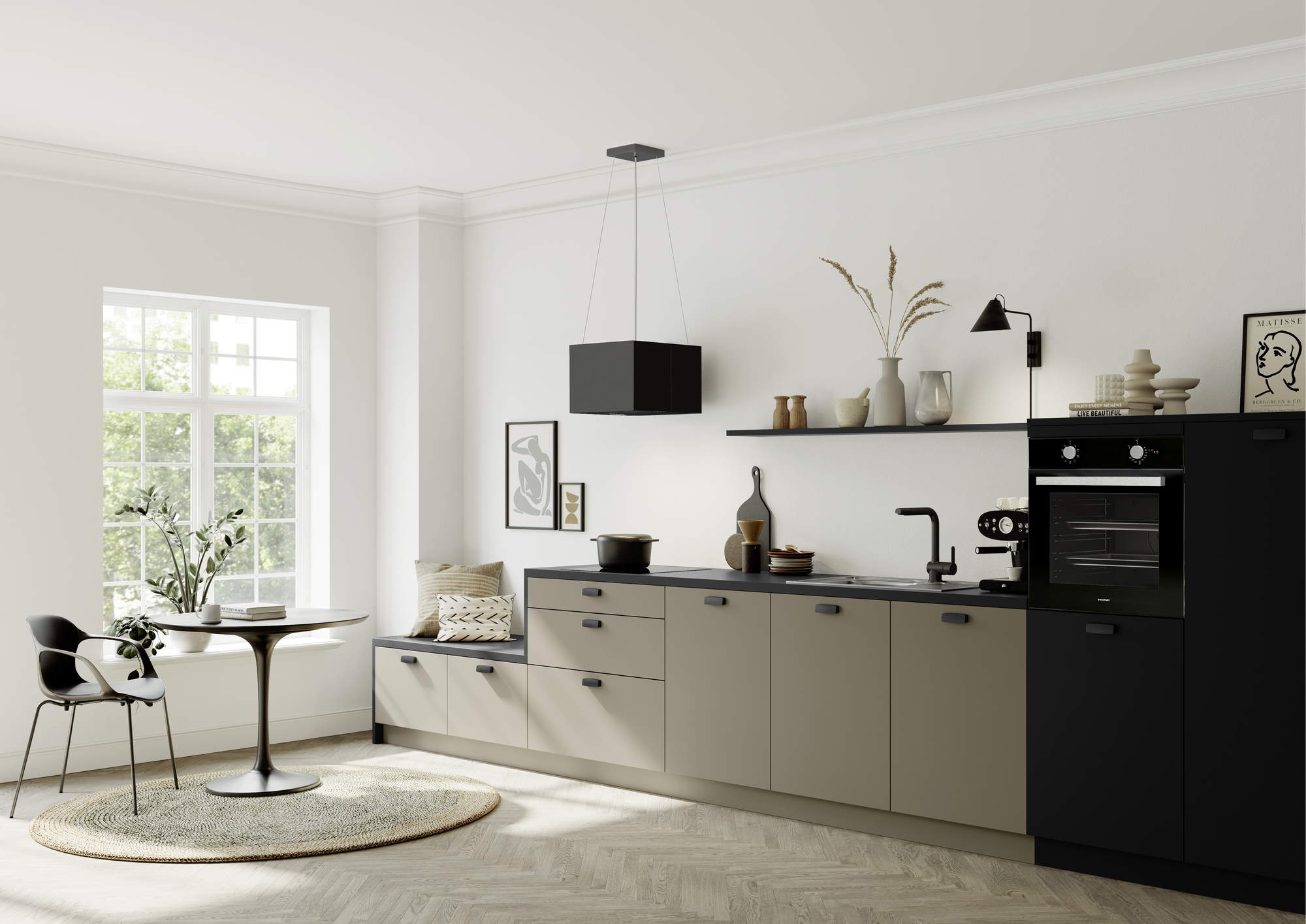 Häcker Moderne Küche Umbra natur Schwarz