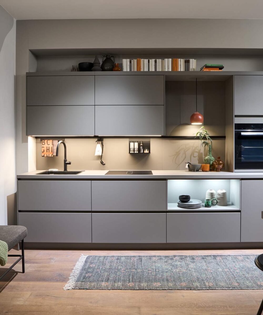 Häcker Moderne Küchenzeile Porto Selection Greige