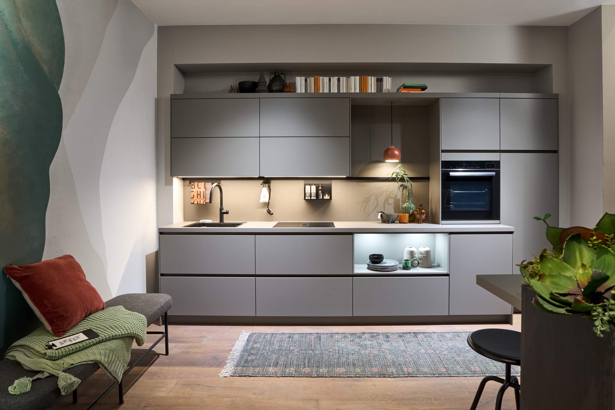 Häcker Moderne Küchenzeile Porto Selection Greige