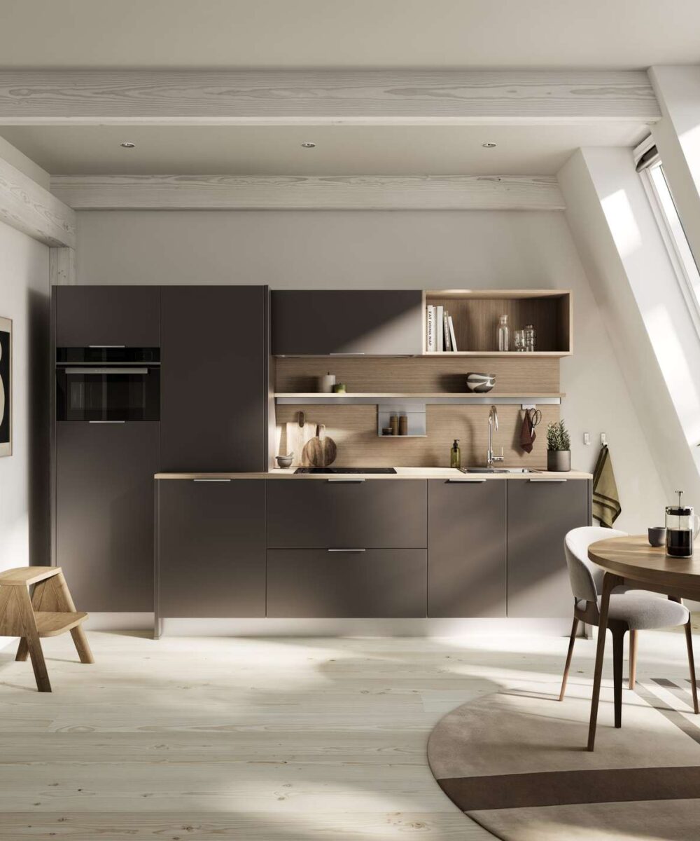 Häcker Moderne Küchenzeile Vegas braun metallic