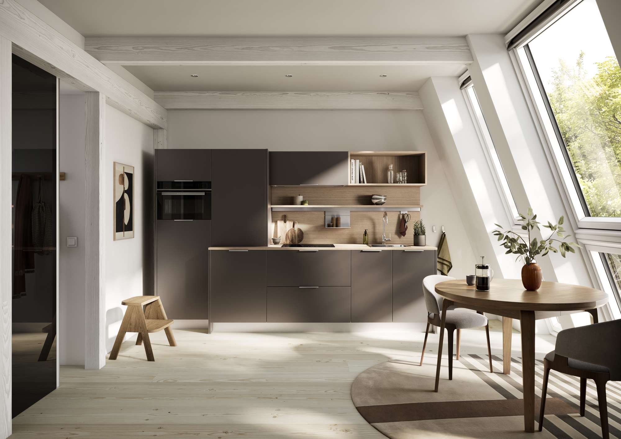 Häcker Moderne Küchenzeile Vegas braun metallic