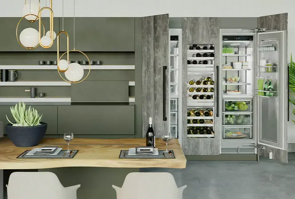 Liebherr Monolith Kühlschrank und Gefrierschrank mit Weinkühlschrank