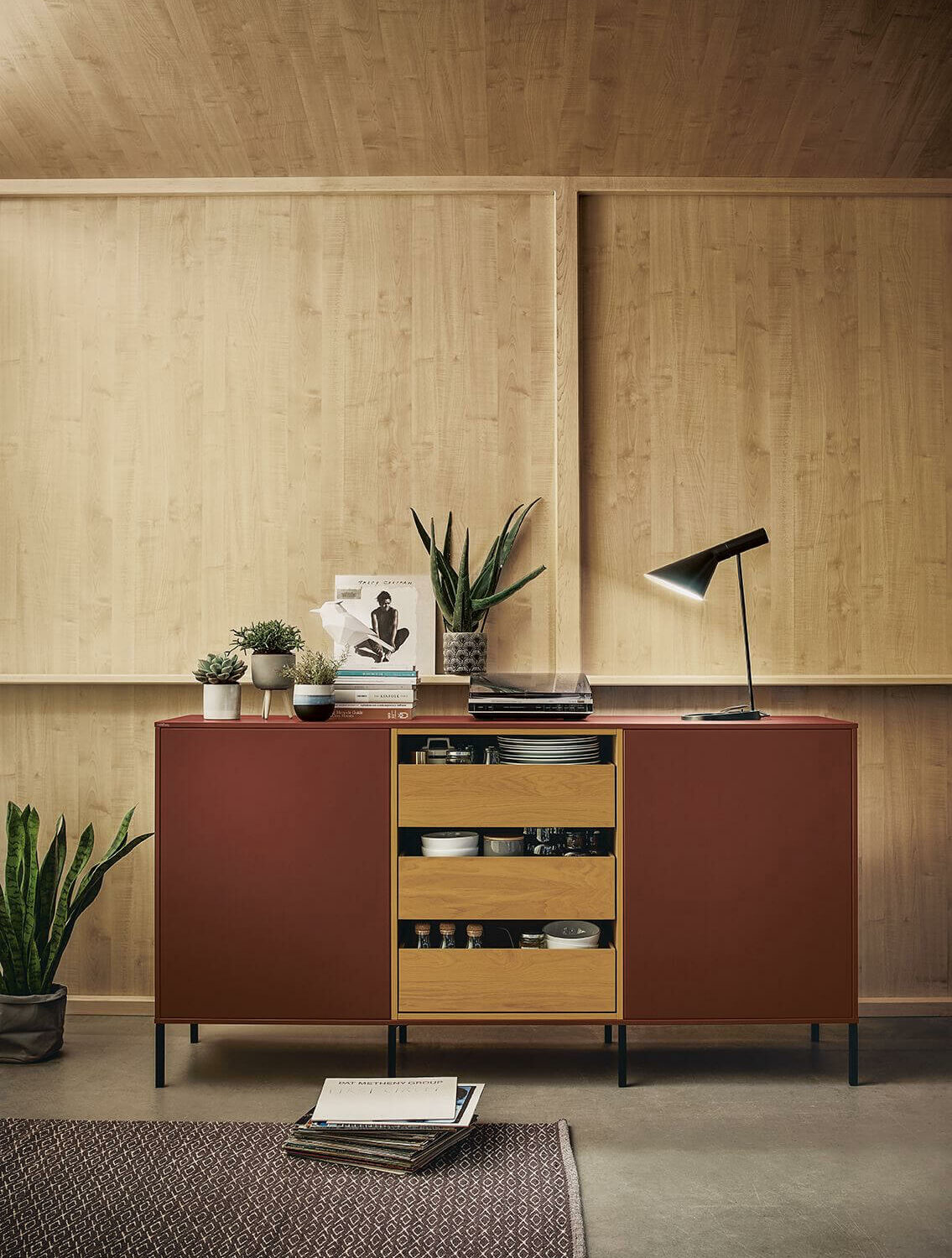 Next125 Design Inselküche Weiß Geschirrschrank