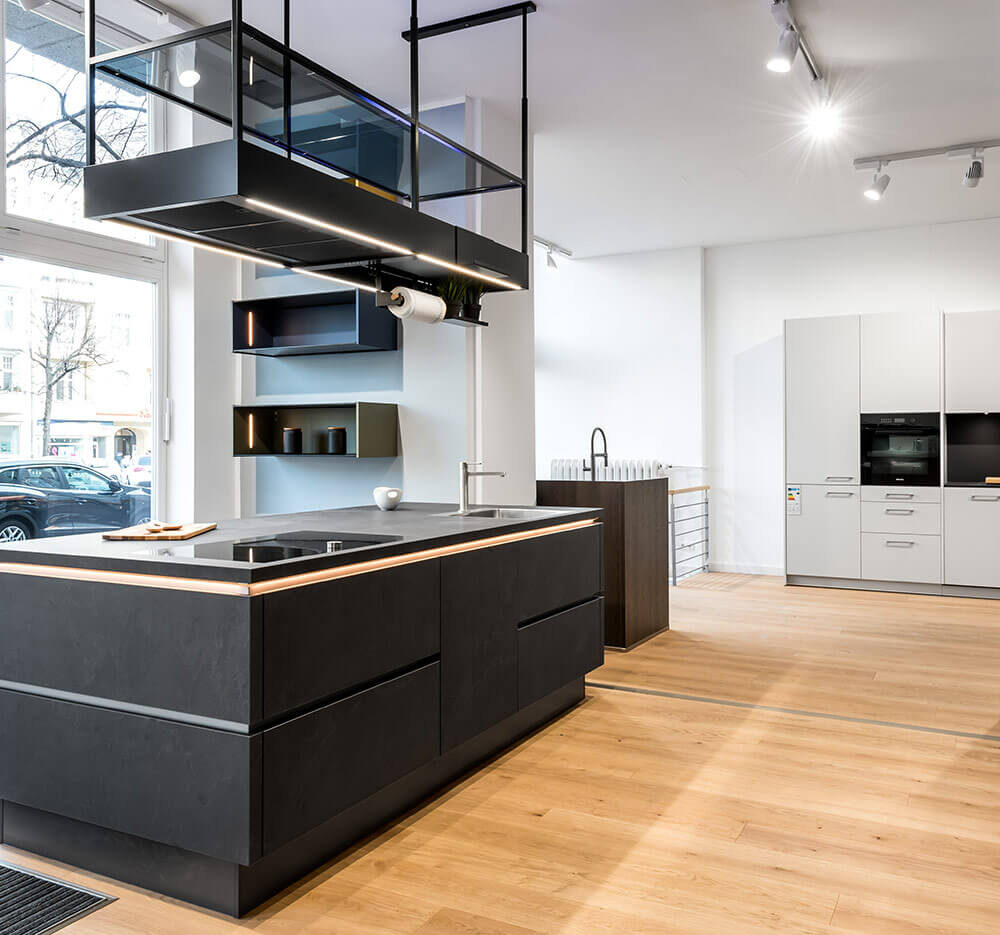 Nobilia StoneArt Design Inselküche Schwarz