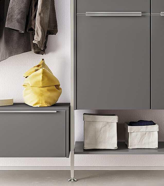 Nobilia Garderobe Schiefergrau Supermatt nah