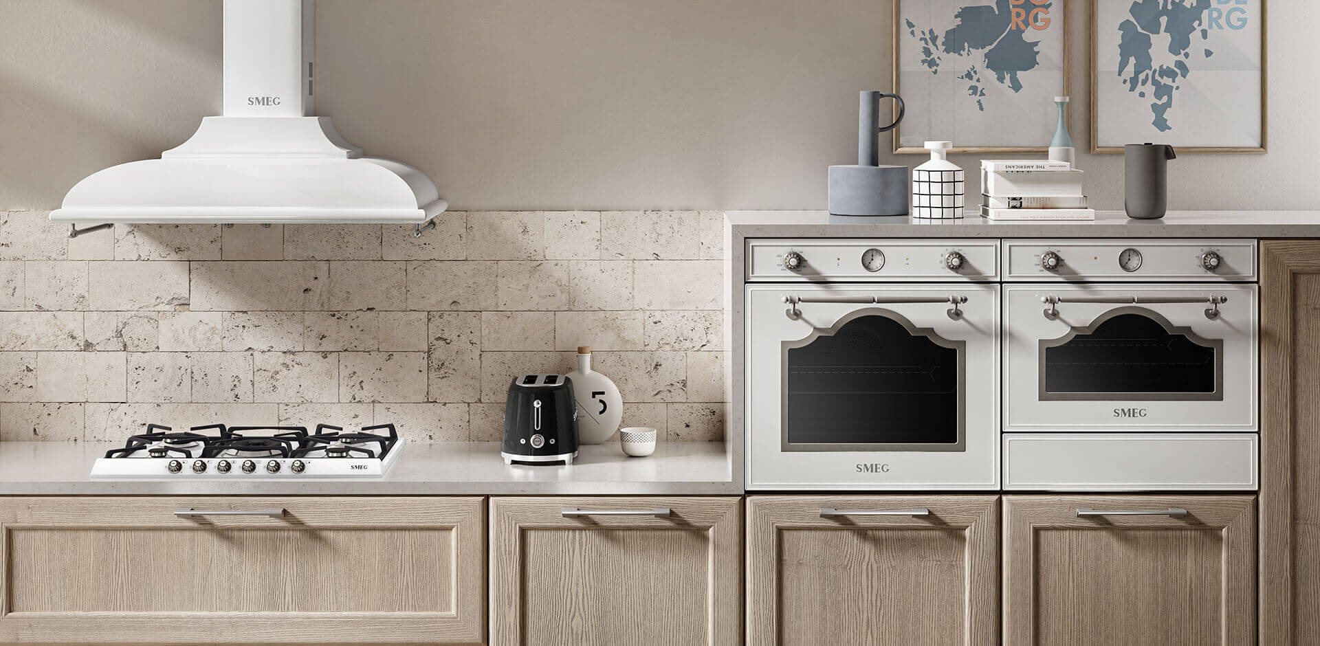 SMEG Backofen Dampfgarer Dunstabzug Kochfeld klassisch